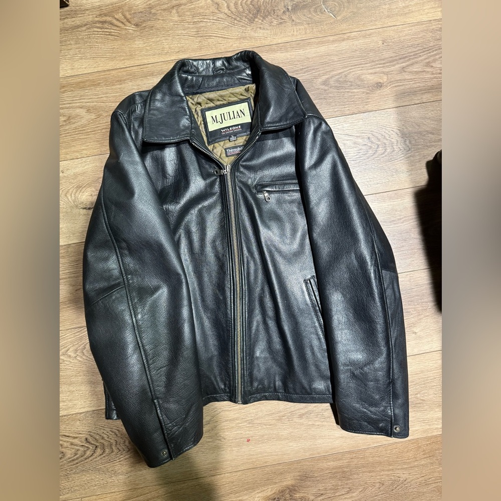 Vintage Mens M. Julian Wilson leather jacket Black Large